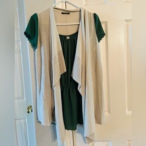 Eileen Fisher Petite Draped front sleeveless cardigan